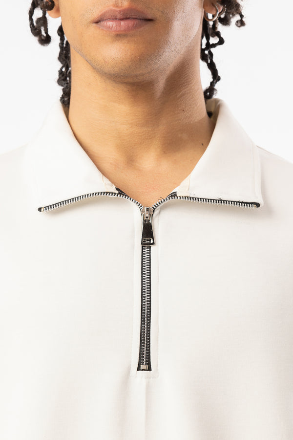 EGHO Double Face Kumaş Yaka Fermuarlı Erkek Polo Yaka Tişört, Men's Polo Neck T-Shirt