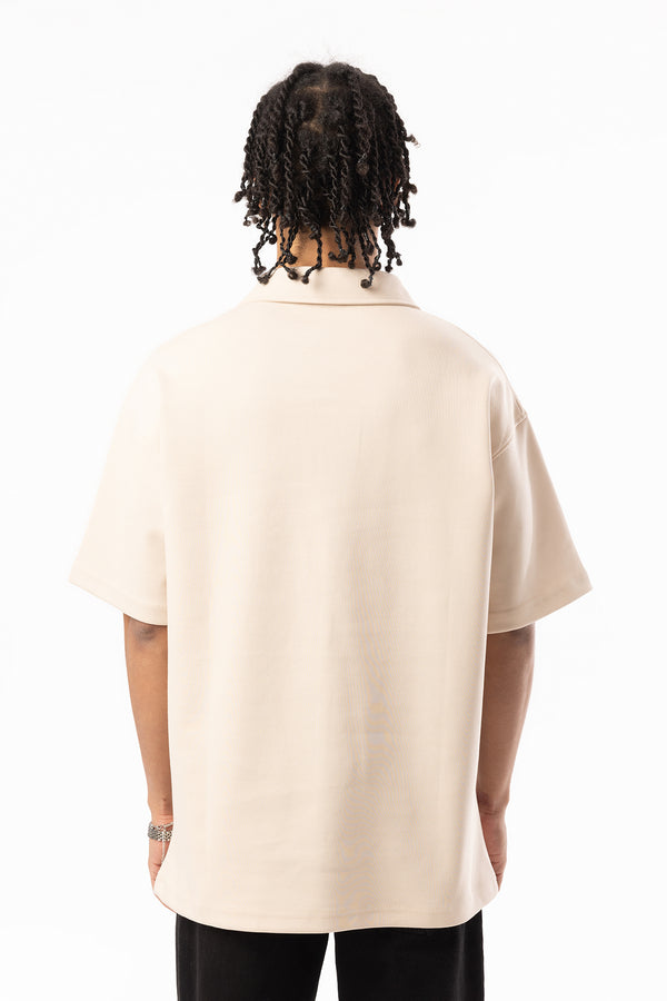 EGHO Double Face Kumaş Yaka Fermuarlı Erkek Polo Yaka Tişört, Men's Polo Neck T-Shirt