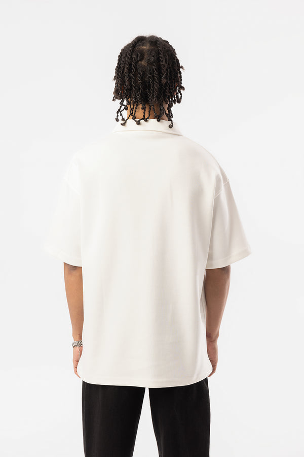 EGHO Double Face Kumaş Yaka Fermuarlı Erkek Polo Yaka Tişört, Men's Polo Neck T-Shirt