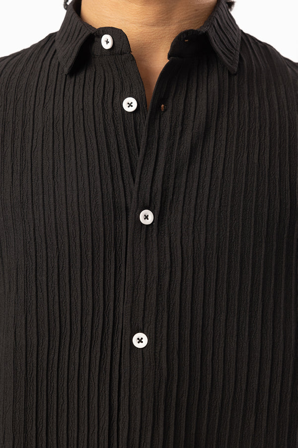 EGHO Kalın Fitilli Örgülü Kumaş Erkek Uzun Kollu Gömlek, Men's Long Sleeve Shirt