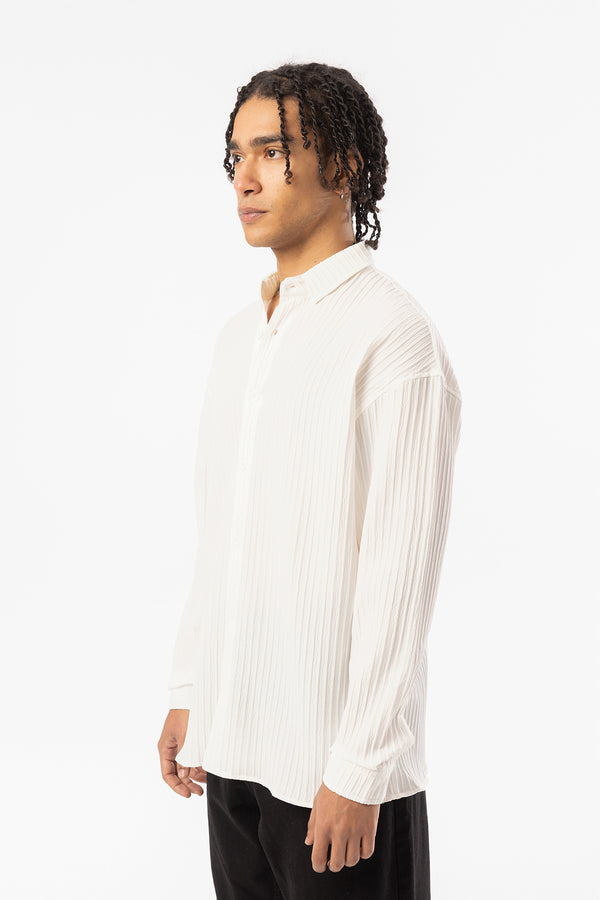 EGHO Kalın Fitilli Örgülü Kumaş Erkek Uzun Kollu Gömlek, Men's Long Sleeve Shirt