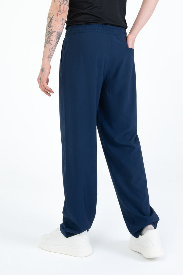 EGHO Yandan Cepli Pileli Beli Lastikli Bağcıklı Relaxed Fit Baggy Erkek Basic Pantolon