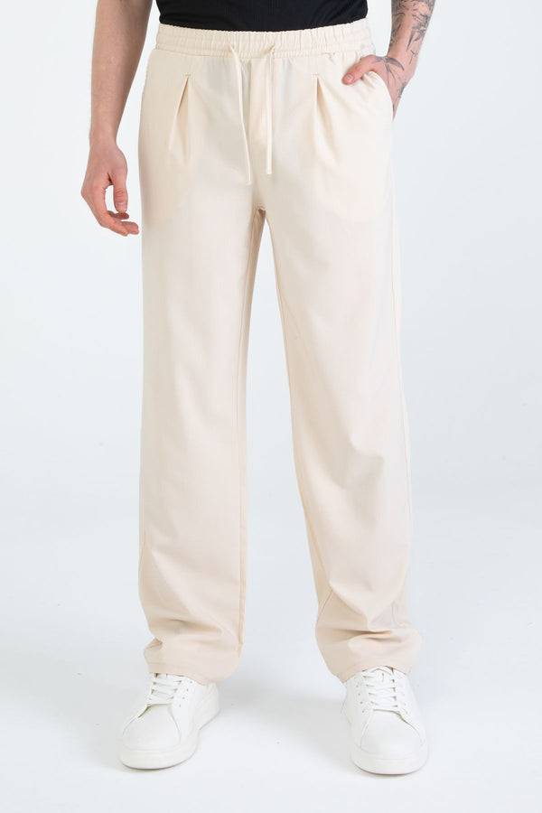 EGHO Yandan Cepli Pileli Beli Lastikli Bağcıklı Relaxed Fit Baggy Erkek Basic Pantolon