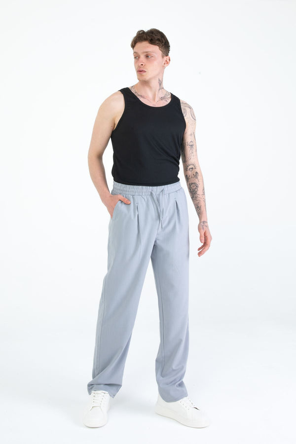 EGHO Yandan Cepli Pileli Beli Lastikli Bağcıklı Relaxed Fit Baggy Erkek Basic Pantolon