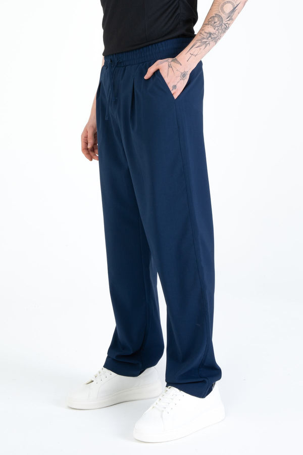 EGHO Yandan Cepli Pileli Beli Lastikli Bağcıklı Relaxed Fit Baggy Erkek Basic Pantolon