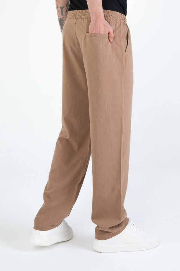 EGHO Yandan Cepli Pileli Beli Lastikli Bağcıklı Relaxed Fit Baggy Erkek Basic Pantolon